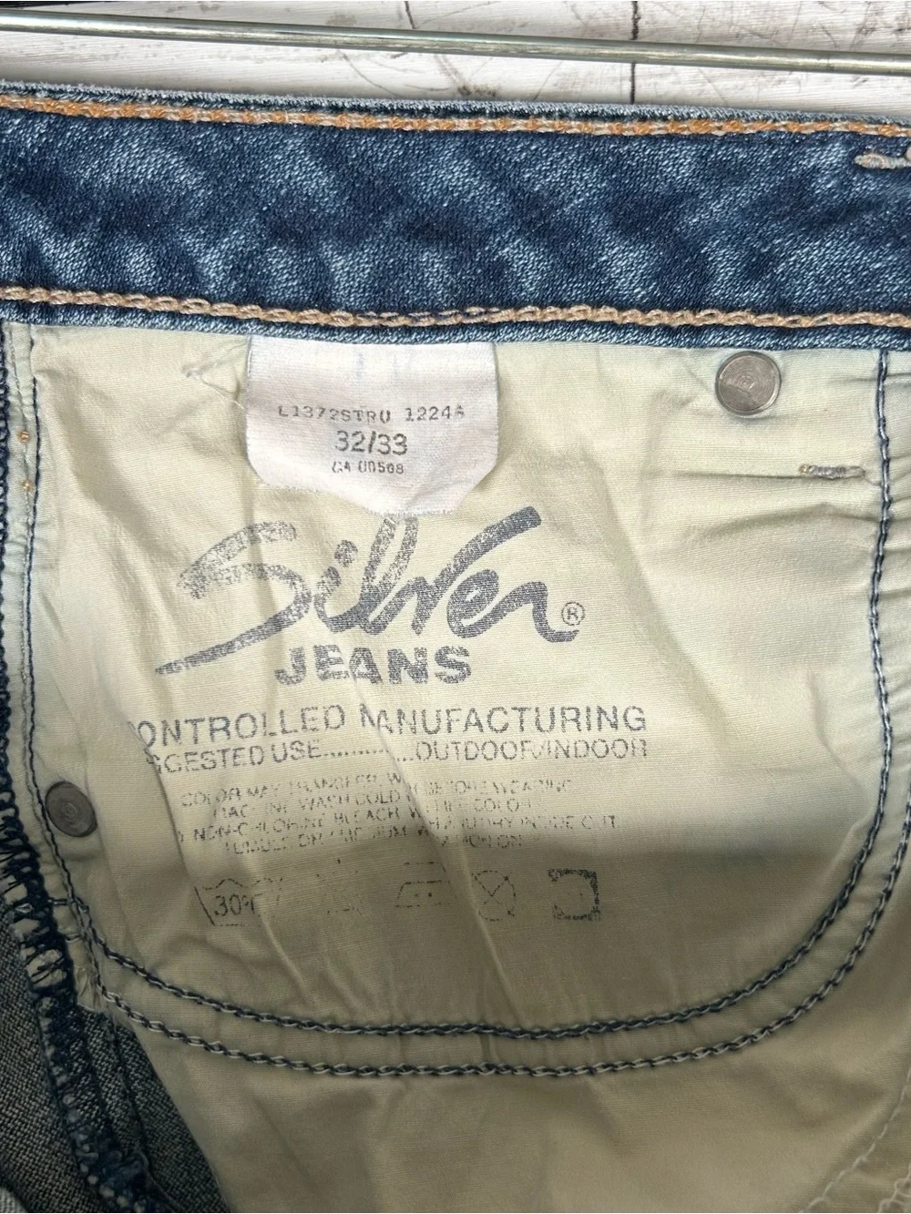 Silver Jeans Co Y2K Low Rise Bootcut Jeans 32x28.5 Blue L13728TRU